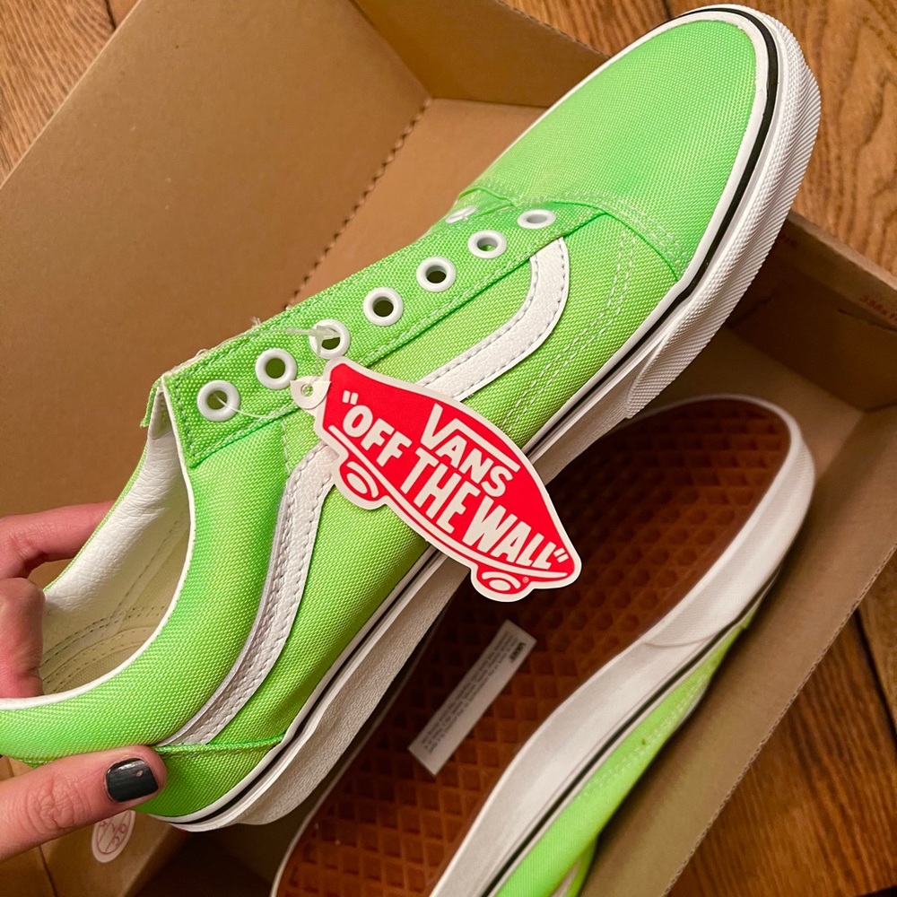 Bright lime green Vans - NEW in box!